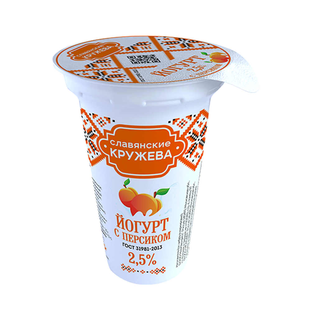 йогурт с персиком 2,5% славянские кружева